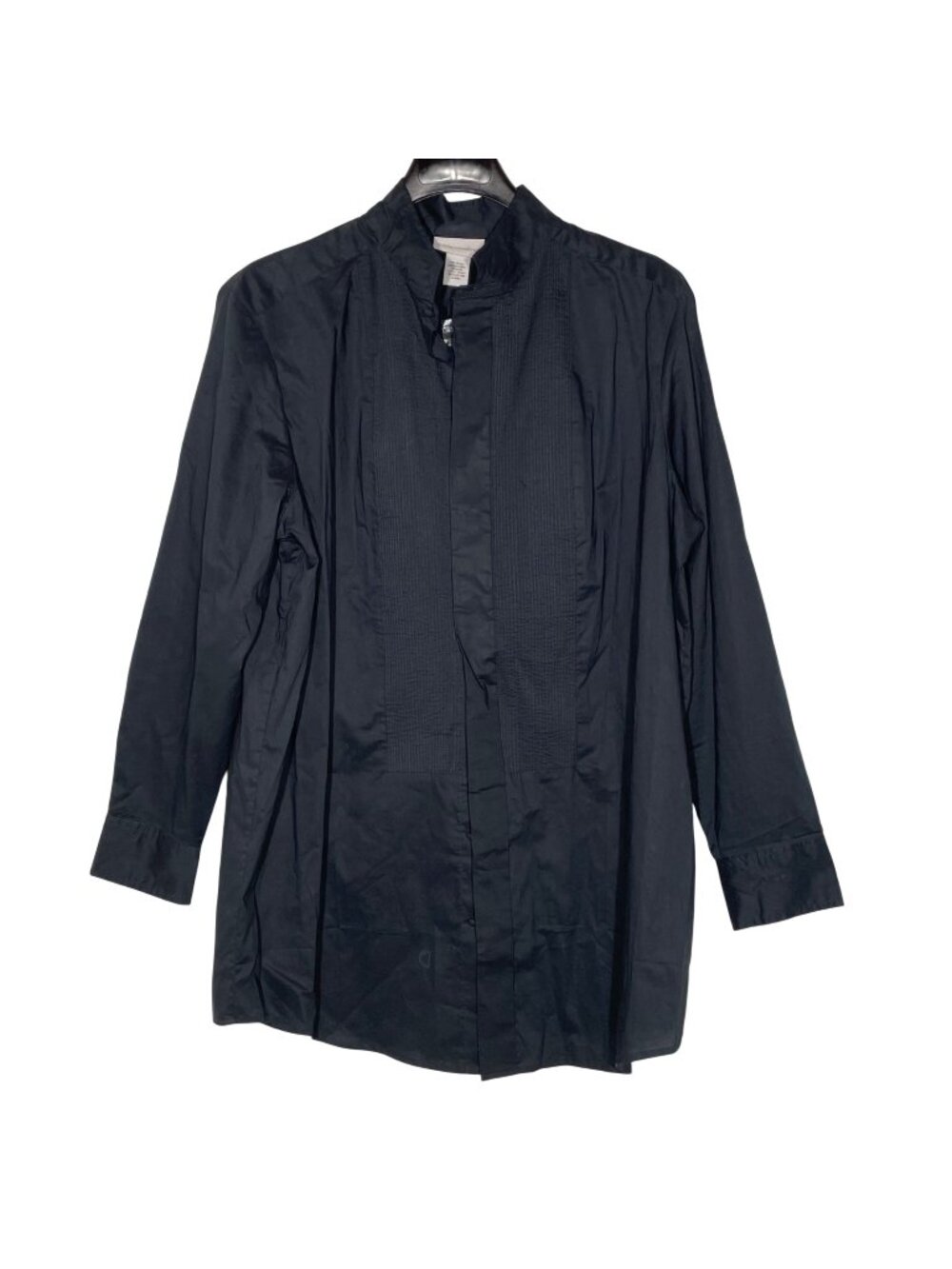 Soft Surroundings Mandarin Collar Button Up Pleated Pintuck Tunic Sz XL Capsule